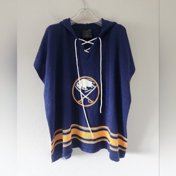 NHL | Buffalo Sabres Stylish Knitted Cowl Hood Poncho sz OS - Picture 2 of 5